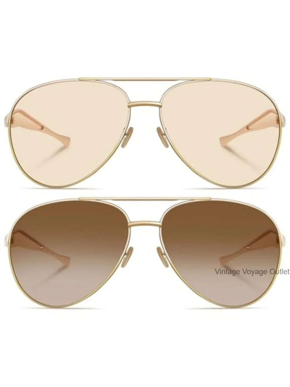 YMRFW Retro Metal Aviator Sunglasses Oversized UV400 2 Pack
